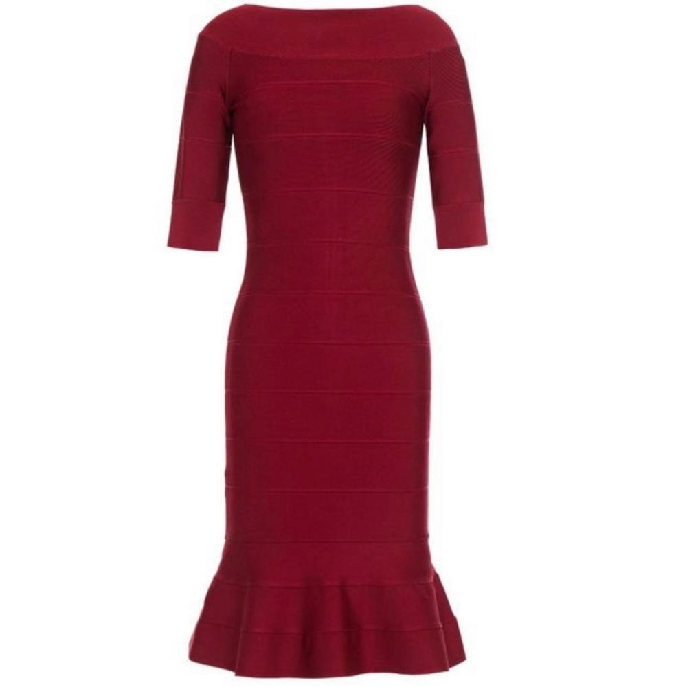NWT Herve Leger Raspberry Dress - Picture 3 of 12